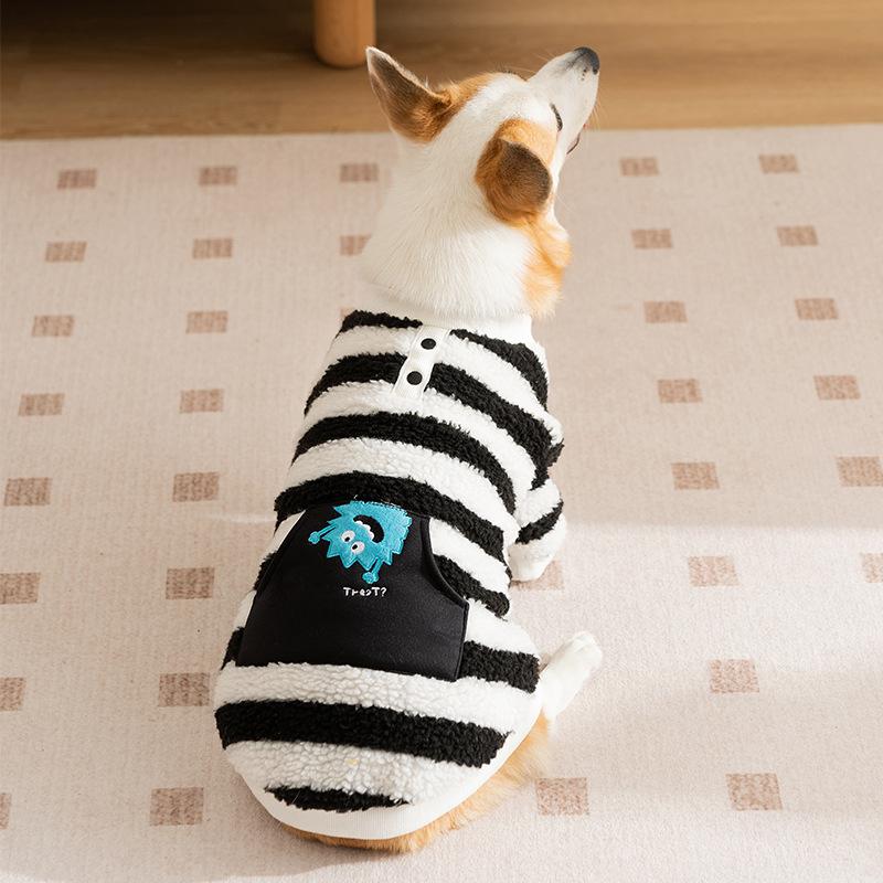 Corgi Dog Clothes Little Monster Autumn and Winter Warm Belly Cotton-padded Clothes Medium and Large Dog Pet Two-legged Clothes Accessories