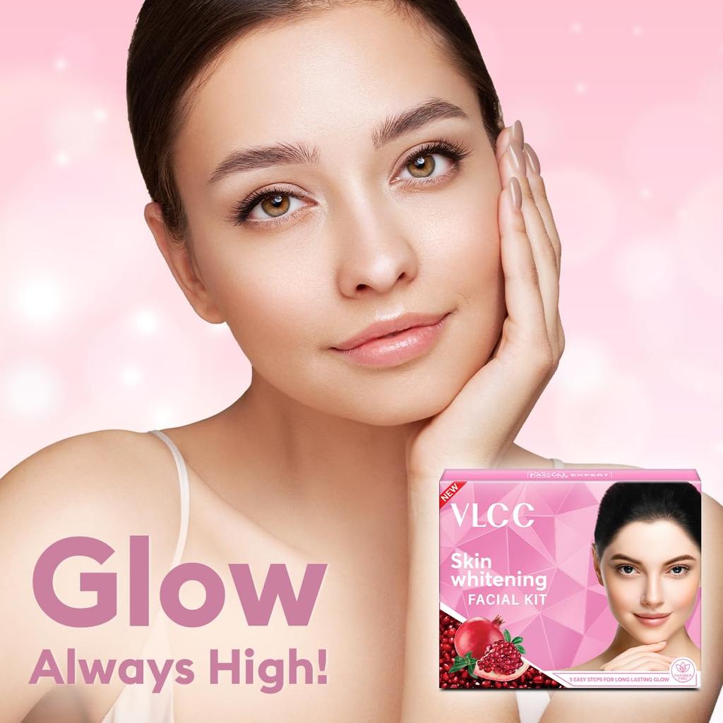 VLCC Skin Whitening Facial Kit 75g Pack of 3 for Brightening, Exfoliating and Even Complexion