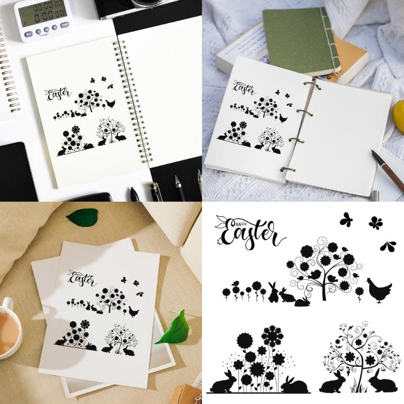 Easter Theme Clear Silicone Stamp for DIY Invitation Card Scrapbooking Paper Craft Rubber Stamp Handmade Journaling Gift