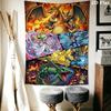 Pokémon Level Grow Wall Hanging Printed Fabric Blanket Decorative Tapestries for Bedroom Living Room Home Decor