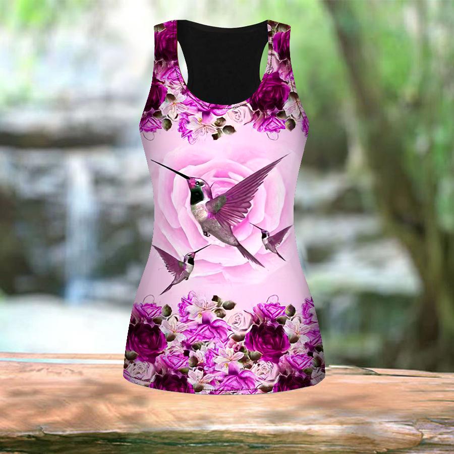 3D розовая роза с птичьим принтом для женщин для тренировок — фото 8