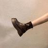 Fashion Platform Elegant with Medium Heels Black Short Shoes for Woman Booties White Women's Ankle Boots Chunky Footwear Leather Hot Y2k