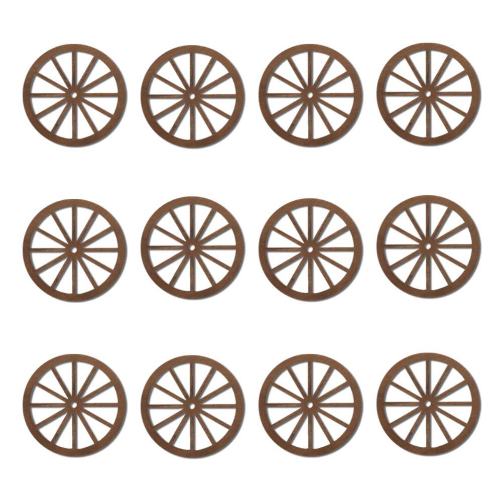 

12 шт. Деревенское настенное украшение Колесо телеги Деревянное подвесное украшение Подвеска Поделки Декор Колесо телеги Окно 12 Pcs
