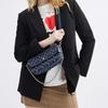 Coach Brook Flap 24 Printed Micro Logo Chain Shoulder Bag Women Shoulder Bag Blue CAT60-LHRHY
