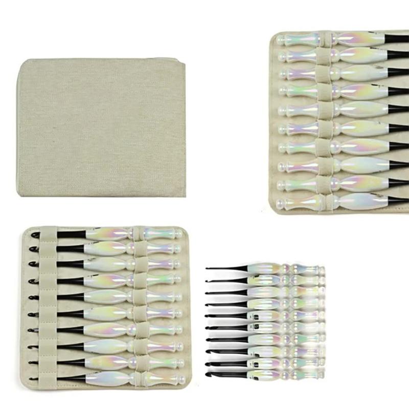 

10Pcs Aluminium Crochet Hook Ergonomic Acrylic Handle Crochet Hook for Beginner Knitting Sweater Scarf Socks 3.0-7.0mm 1
