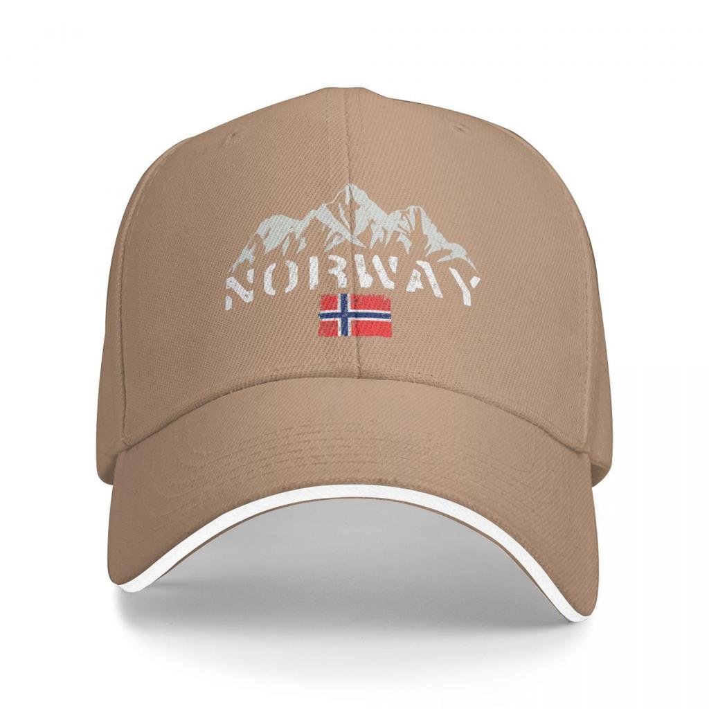 Vintage-Baseballkappen mit Schirm, Norwegen Fjord- und Bergmotiven, Herren- und Damenhüte