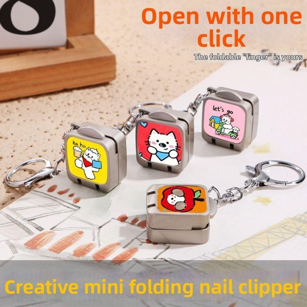 Stainless Steel Mini Folding Nail Clipper Portable Nail Clipper Key Ring Toenail Trimmer  Nail Art