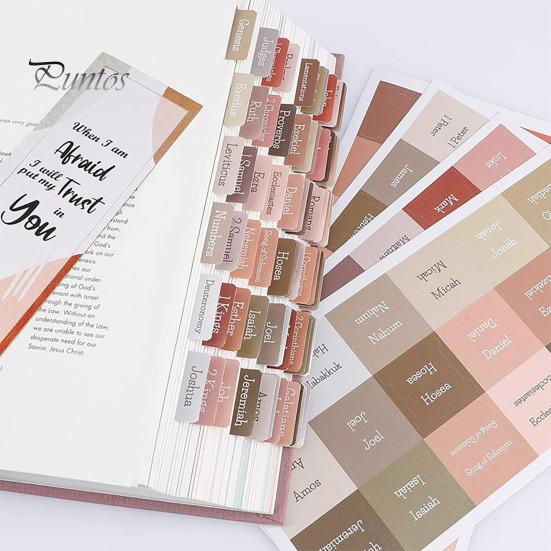 Personalized Bible Index Stickers 5 Sheets Tab Large Letter Print PVC Self-adhesive Sticky Page Marker Sticker Label Book Study Journaling Supplies