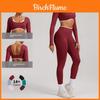 Seamless Yoga Set Long Sleeve Fitness Wear With Moisture Wicking For Women Outdoor Running