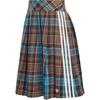 Originals Adicolor Pleated Check Skirt Knit Cotton Striped Sports Casual Long Skirt Women Skirts KW4529