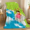 Heidi Mädchen der Alpen Anime Überwurf 240g Flanell Decke, geeignet für Sofas, Betten, Büros, exquisites Geschenk Decken