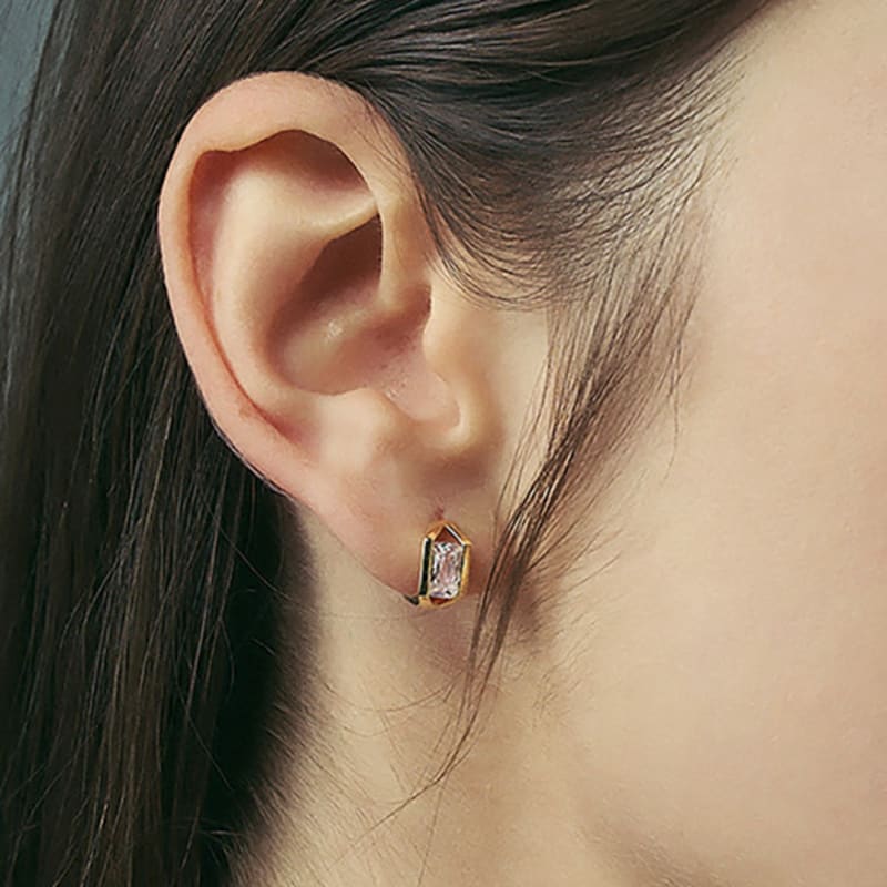 

Dana Burton Deluxe Cubic One-Touch Earrings Silver