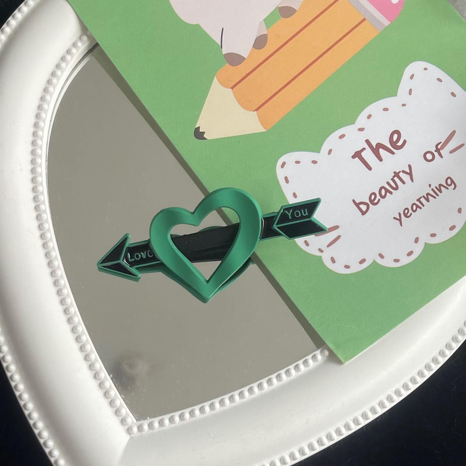 

Japanese and Korean Blue Heart Alloy Duckbill Hairpin for Women and Girls