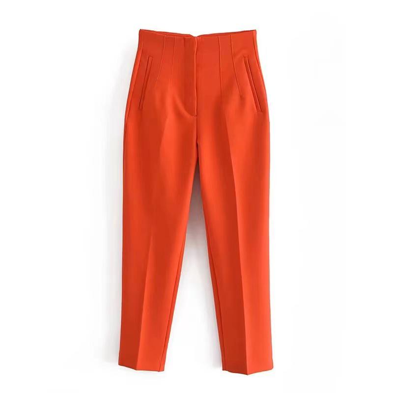 Women's Slim Fit Ruched Straight-Leg Formal Pants