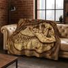 Ancient Creatures Dinosaur Ammonite Fossil Art Flannel Blanket,Cozy Soft Throw Blanket for Home Bedroom Bed Sofa Cover Gift Kid