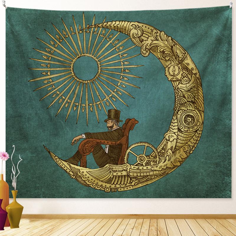 Tarot Sun Moon Dream Catcher Tapestry Witchcraft Decor Hippie Boho Tapestry Psychedelic Scenes Wall Decor Room Home Decor