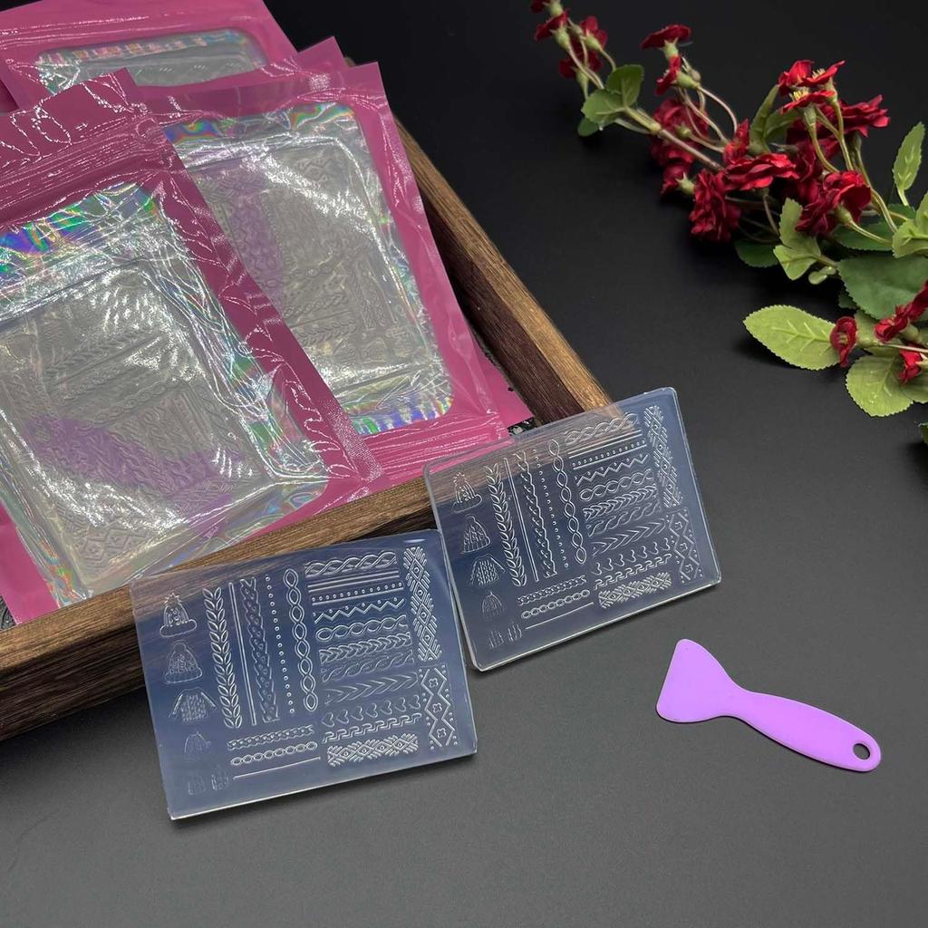 2 PCS Silicone Mold for 3D Sweater Pattern and Hat Line Embossed Decorations - DIY Crafts for Nail Art, Earrings, Necklaces, Phone Cases