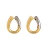 18k Gold-Plated Spiral Cross Stud Earrings - French Retro Style, Color Retention, Stainless Steel.