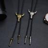 Mode Herren Leder Kuhkopf Bolo Tie Halskette Schmuck Retro Western Cowboy Herren Geschenke Krawatte Männer Accessoires