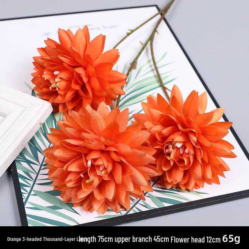 Wedding Aisle Decor: Orange Artificial Hydrangea Bouquet