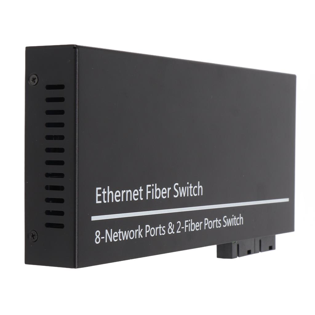 Tx1310nm RX1550nm Ethernet Fiber Switch 2 Optical Port 8 Electrical Port Up To 20km Single Mode Fiber Transceiver