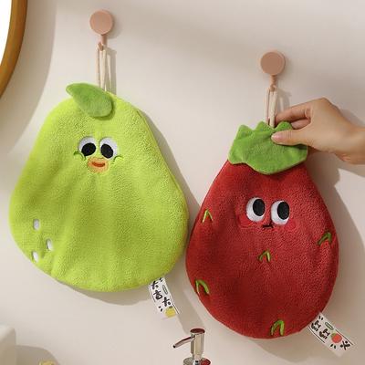 Doppelt dickes Handtuch in Kawaii-Fruchtform, Hängetücher, saugfähige Handtücher für Badezimmer, Küche, Kinderhandtuch
