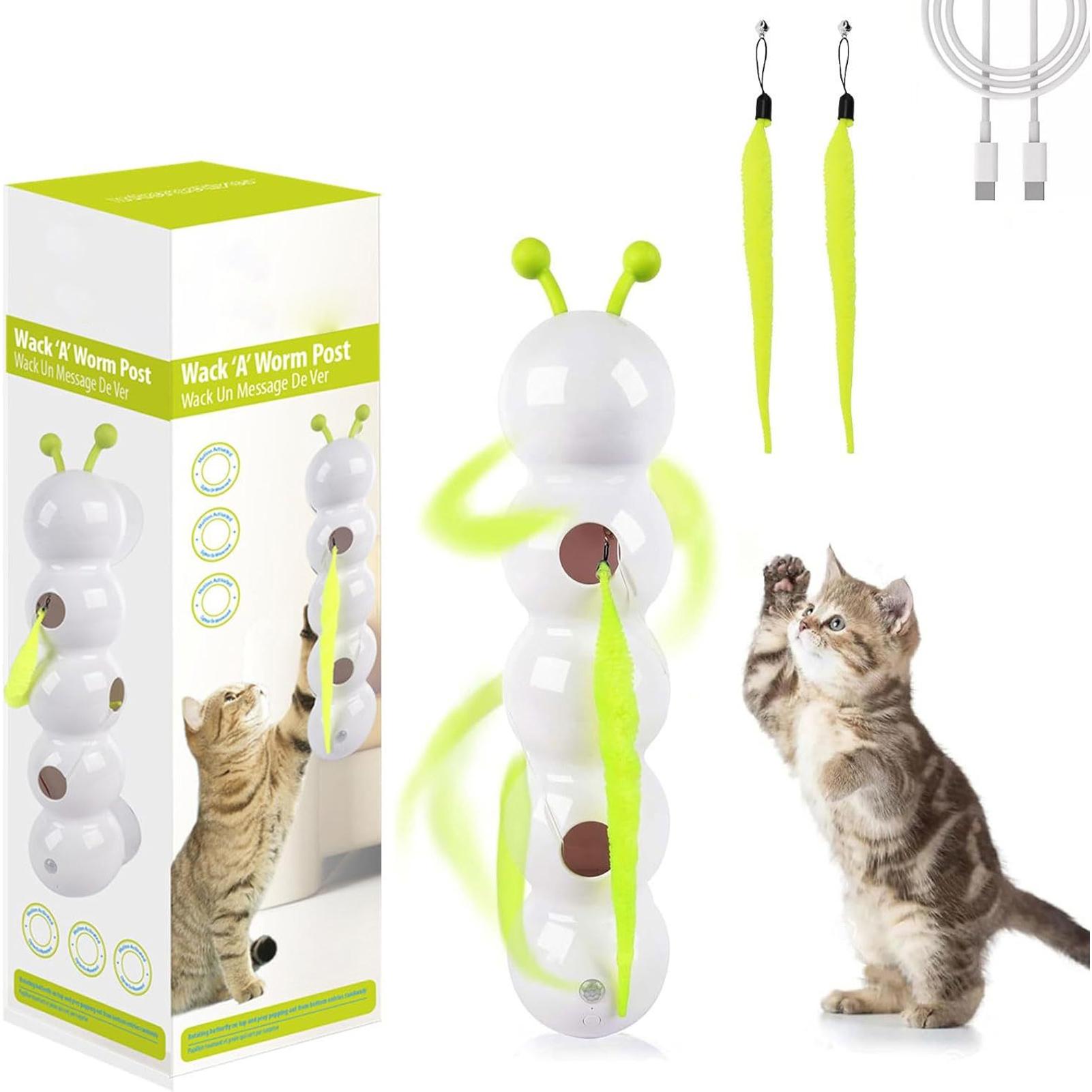 

ABS Interactive Worm Stimulation With Suction Cup Toy Smart Sport Cat Toy For Bored Home Cats