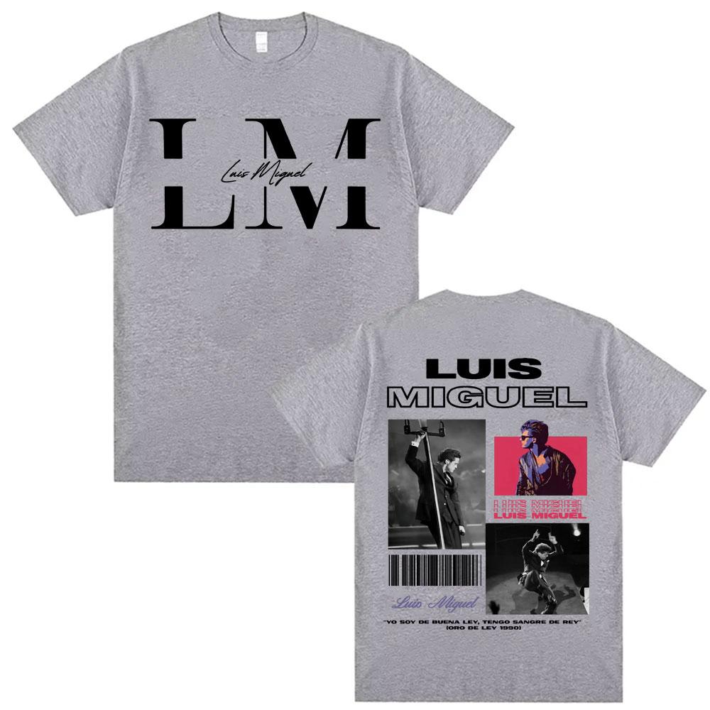 Rapper Luis Miguel Album Tour Graphic T-shirt for Men Harajuku Hip-hop Super Large Summer Print 100% Pure Cotton T-shirt