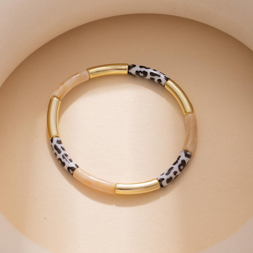 Módní leopardí potisk Personalizovaný bambusový náramek Vysoká kvalita kovový styl Módní náramek Retro vynikající náramek