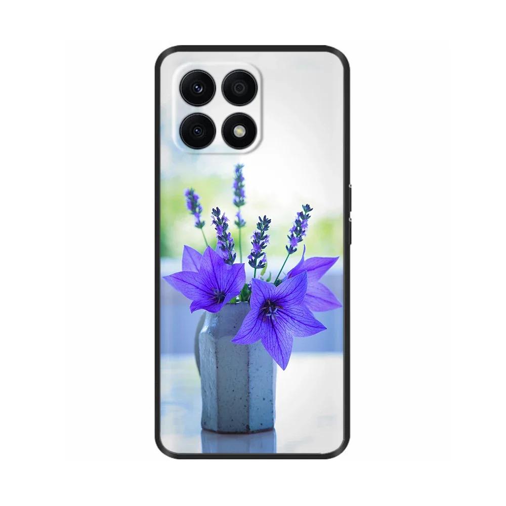 Für Huawei Honor X8A Hülle Mode Blume Weiches TPU Silikon Handyhülle Für Honor X8A HonorX8A Funda Stoßfeste Rückabdeckung Coque