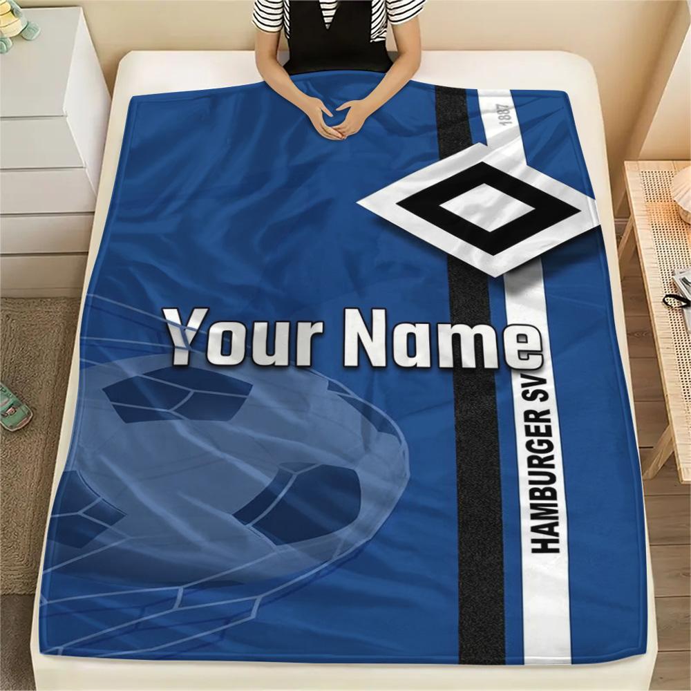 1PC Blue Diamond Emblem Custom Name Patterned Flannel Blanket Suitable For All Seasons For Home Decor Warmth And Comfort Gifts Holiday Present