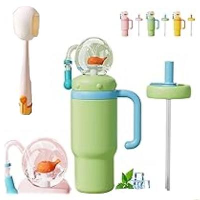 Kreatives Geschenk Doppeltes Trinkdeckel Wal-Brunnen Becher Auslaufsicher Erweitertes Griff Isoliert Wasserflasche 710ml Trinkbecher