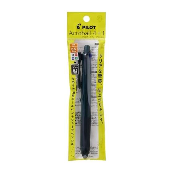 PILOT Acroball 4+1 Oil-Based Ballpoint Pen 0.5mm (Black, Red, Blue, Green) + Mechanical Pencil 0.5mm Deep Green PBH41AB155DG