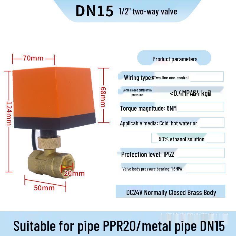 Zweiwege Messing Elektromagnetisches Solar-HVAC-Ventil: Temperaturregelung, Normalerweise offen/geschlossen, Zwei-/Draht-Kugelhahn.