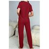 Pajamas suit classic women's solid color milk silk short-sleeved round neck T-shirt trousers suit