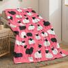 Pink sheep pattern flannelblanket cute cartoon animal design soft cozy throw blanket for kids and adults bedroom decor gift idea