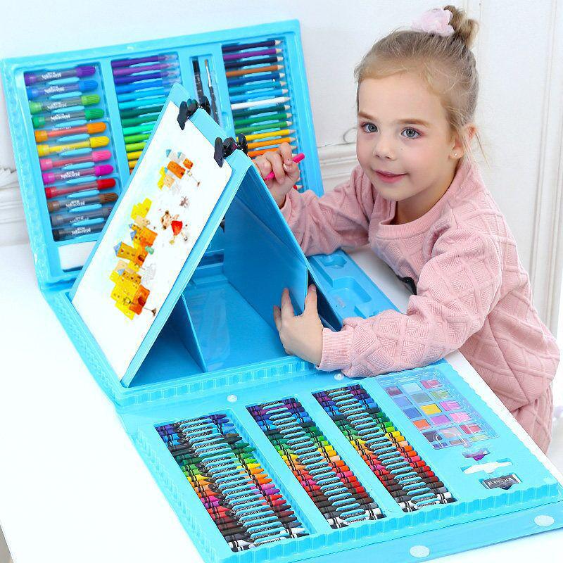 208-Piece Children's Painting Set: Colored Pencils, Crayons, Watercolor Pens - Perfect Gift for Kids