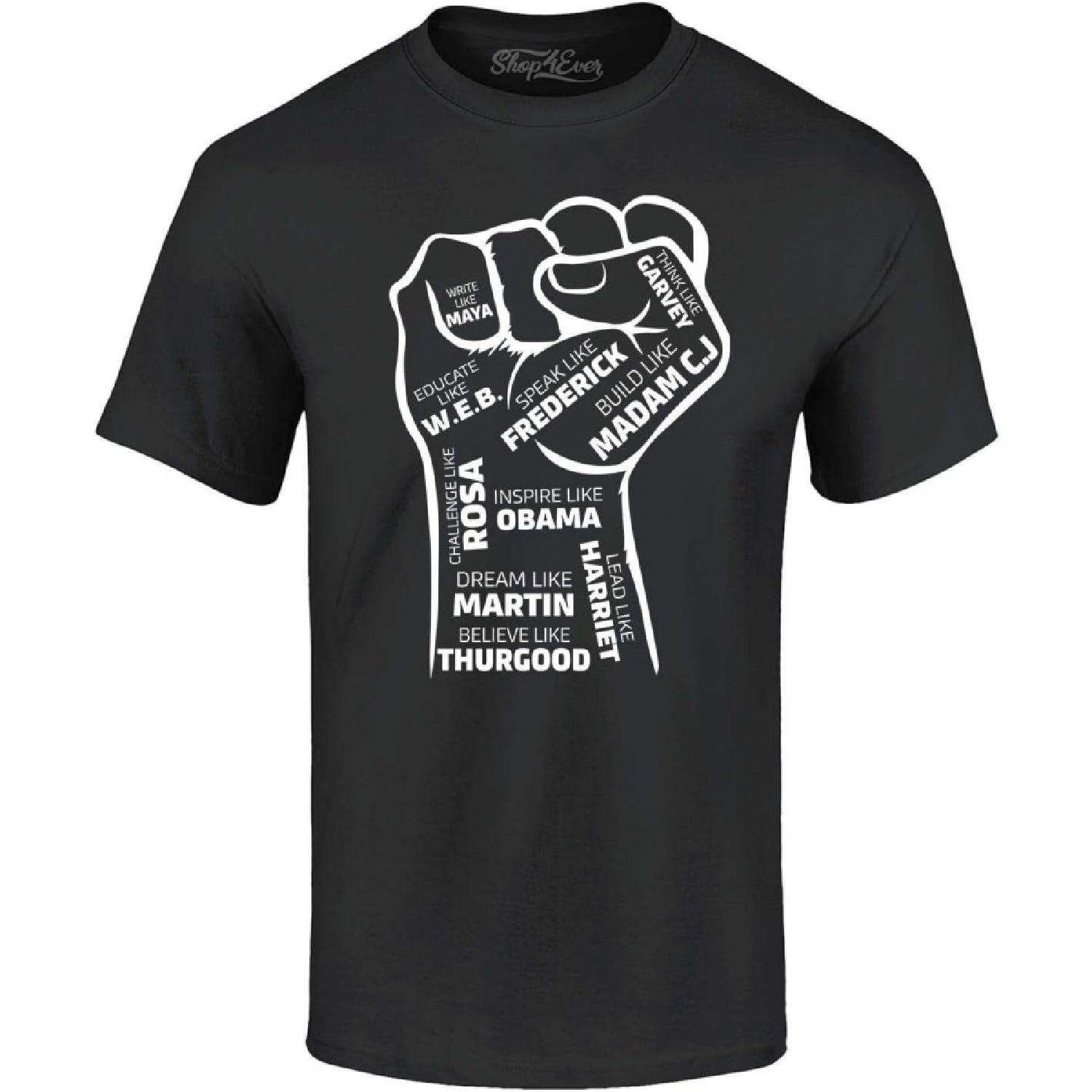 

shop4ever Inspiring Black Leaders Fist T-Shirt XXXXXL різнокольоровий