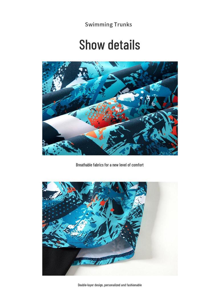 Men's Quick-Dry Double Layer Swim Trunks - Breathable, Loose Fit Beach & Sport Shorts