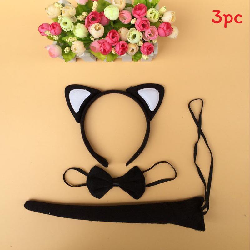 Halloween Animal Tiger Headpiece With Red Horns Demon Headband For Cosplay