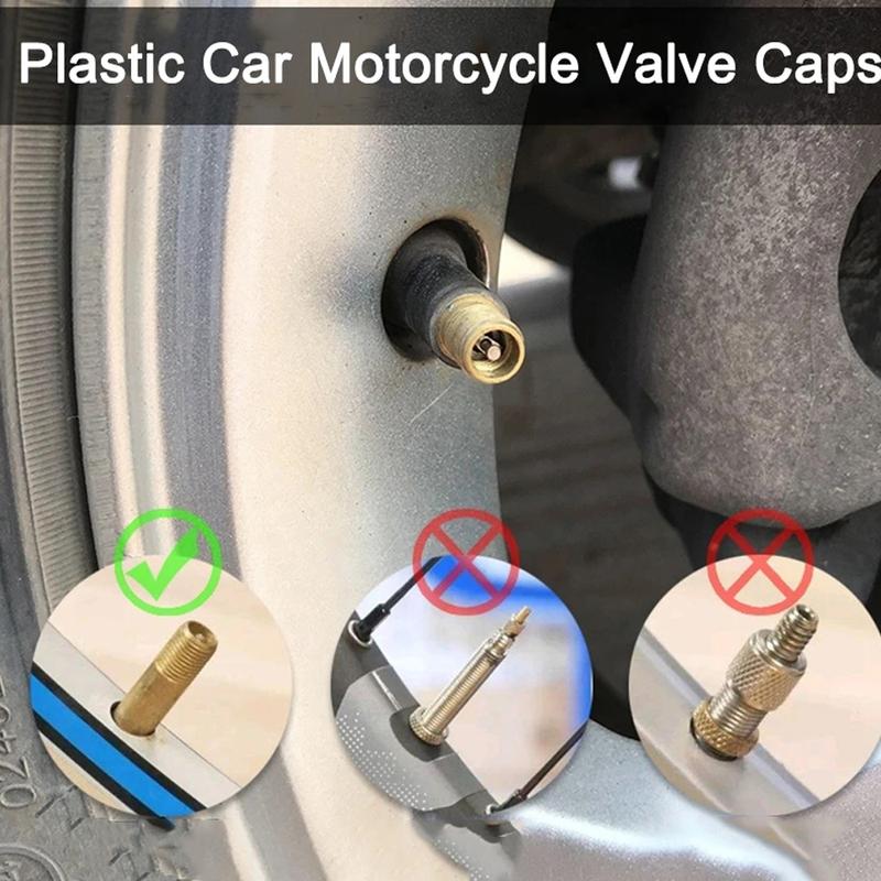 10Pcs Black Plastic Tire Valve Stem Cover Caps for TR20008 TPMS Universal Tire Valve Long Car, Truck, SUV, Bike, Motorcycle