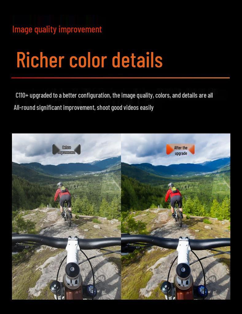 SJCAM C110+ 4K Motorcycle Thumb Action Camera for FPV Shooting