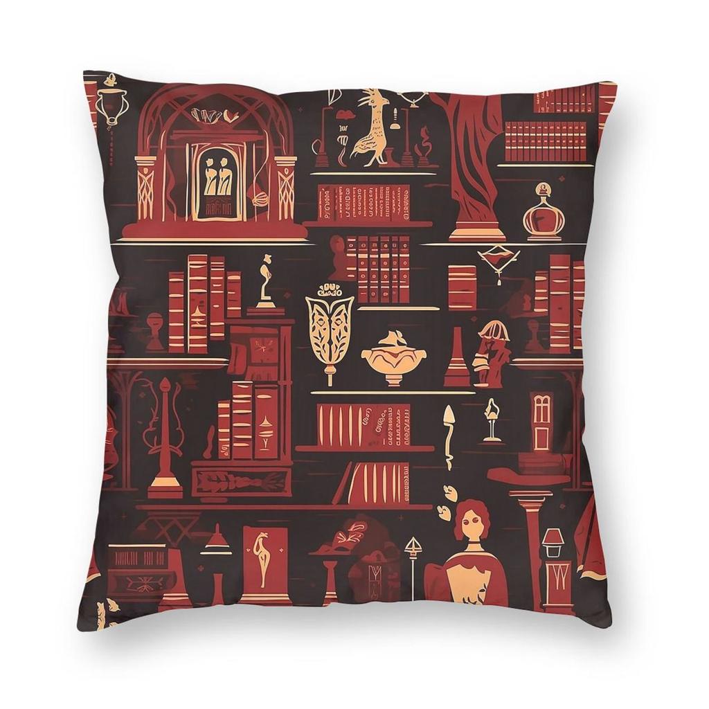 Gryffindor Lion House Library Square Pillowcase Polyester Linen Velvet Creative Zip Decor Pillow Case Sofa Cushion Cover