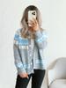 Fashion Contrast Color Sweater Crewneck Pullover Casual Knit Long Sleeve Top for Men Women