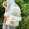 Schoolbag Korean Version Ins New High-value Fresh and Sweet Contrasting Splicing Backpack Junior High School Students Lightweight Spring Outing
