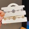 Copper Zircon Round Hand Chain For Women Light Luxury Style Perfect For Daily Wear