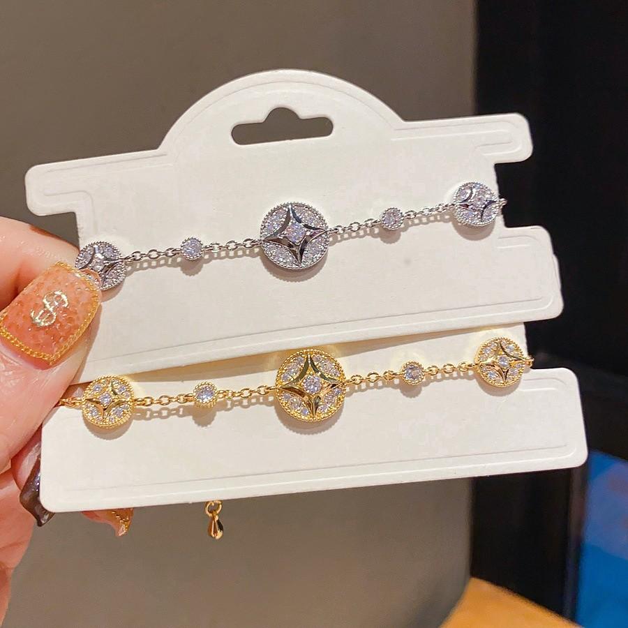 Copper Zircon Round Hand Chain For Women Light Luxury Style Perfect For Daily Wear