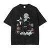 Summer Jujutsu Kaisen Anime Washed Vintage Shortsleeved Japanese Largesize Unisexs And Unisexs Slimming Top