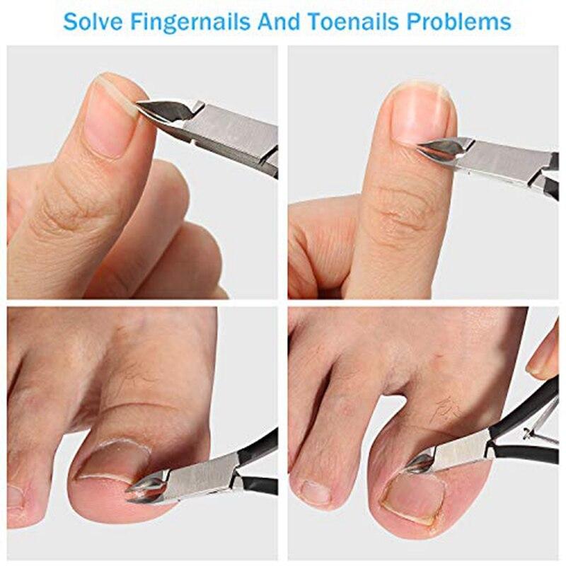 2Pcs Black Dead Skin Pliers Nail Clippers for Thick Nail And Ingrown Toenails Beauty Tool For Women Nail Art Salon