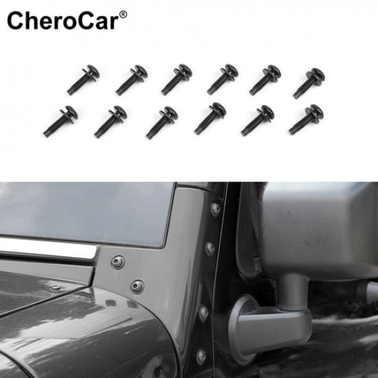 12X Replacement Front Windshield Windscreen Screw Bolts Kit For Jeep Wrangler JK